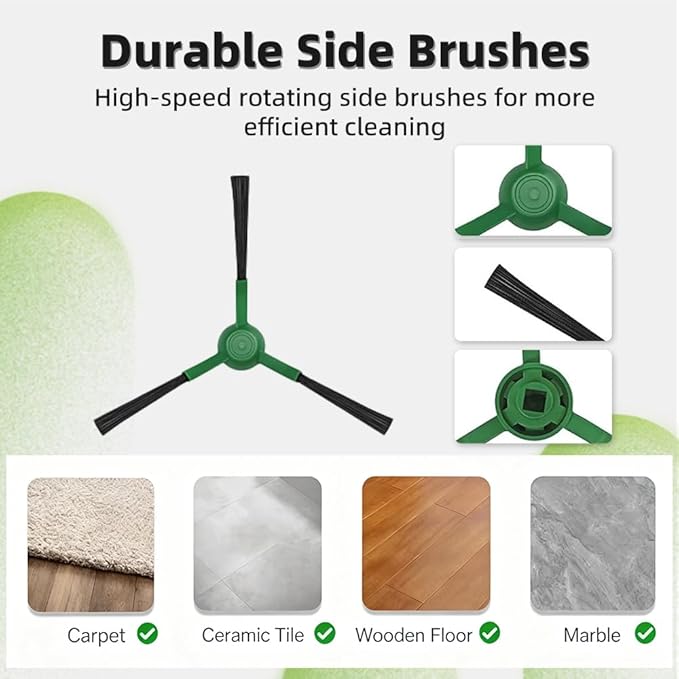 15 Pcs Replacement Parts Accessories Compatible with iRobot Roomba 104, 105 Vac/Combo, Y0140, Q0120, Y0110, Q0520, Q011 Robot Vacuum, 2 Roller Brush, 6 Hepa Filters, 6 Side Brushes, 1 Cleaning Brush