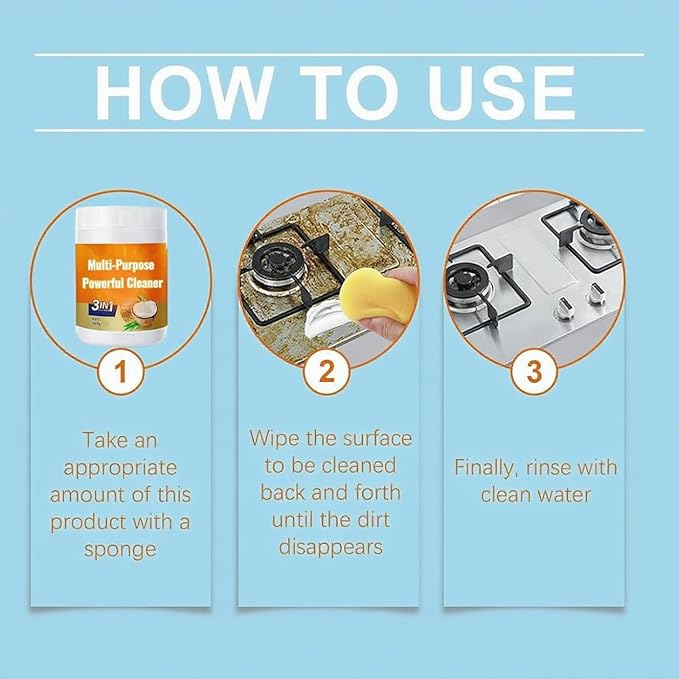 Multi Purpose Powerful Cleaner for kitchen, 3 In 1 Coconut Oil Natural Cleanser, Heavy Kitchen Duty Degreaser, All-Purpose Cleaner Removes Stains on Microwave,Oven & Stove Top (1)