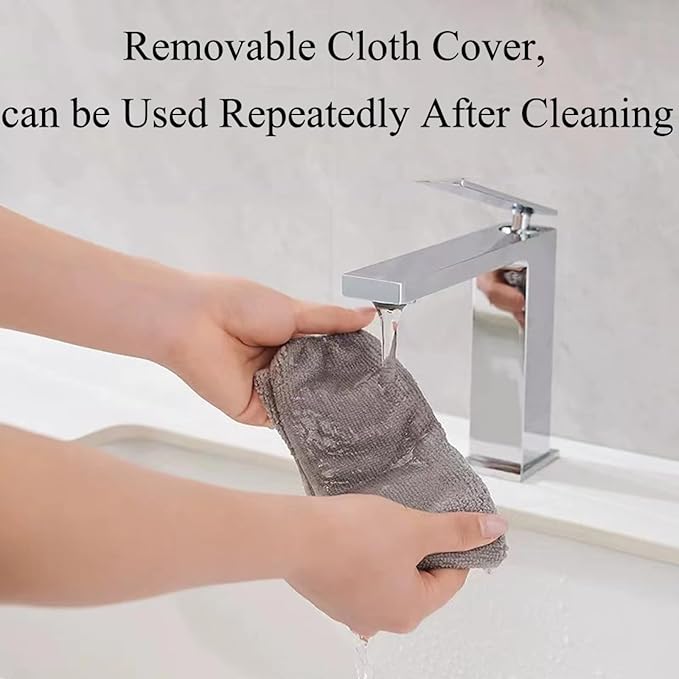 TopHomer 2 Pieces Retractable Gap Dust Cleaner Brush with Washable and Removable Duster Cloth for Cleaning Under Appliances Furniture Couch Fridge (Grey)