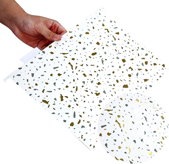 CharaVector Hanging File Folders Letter Size Assorted Durable Refined Design Decorative Hanging File Folder Set, 1/5-Cut Adjustable Tabs, 30pcs for Cabinet,File Organizer,Honeycomb