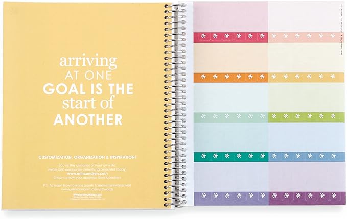 Erin Condren 8.5" X 11" Spiral Bound Dot Grid Notebook - Colorful Cosmos, 160 Dot Grid Page Note Taking & Writing Notebook, 80 Lb, Thick Paper, Stickers Included