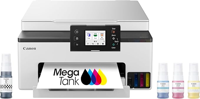 Canon Megatank GX1020 All-in-One Wireless Supertank [Megatank] Printer | Print, Copy and Scan| Mobile Printing |2.7" LCD Color Touchscreen | Auto Duplex Printing
