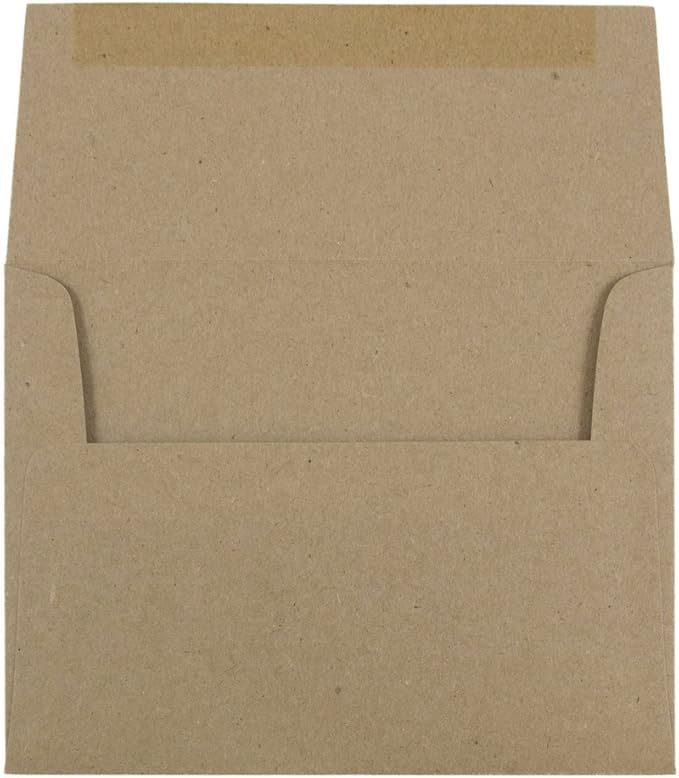 JAM PAPER A2 Premium Invitation Envelopes - 4 3/8 x 5 3/4 - Brown Kraft Paper Bag - Bulk 500/Box
