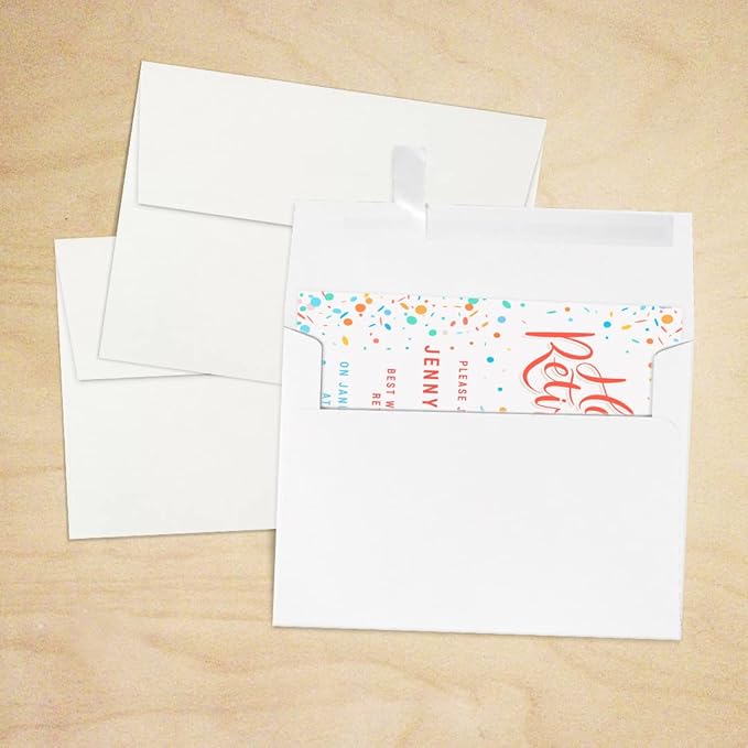 LUXPaper A7 Invitation Envelopes | Peel & Press | 5 1/4" x 7 1/4" | White | 24lb. Text | 1,000 Qty