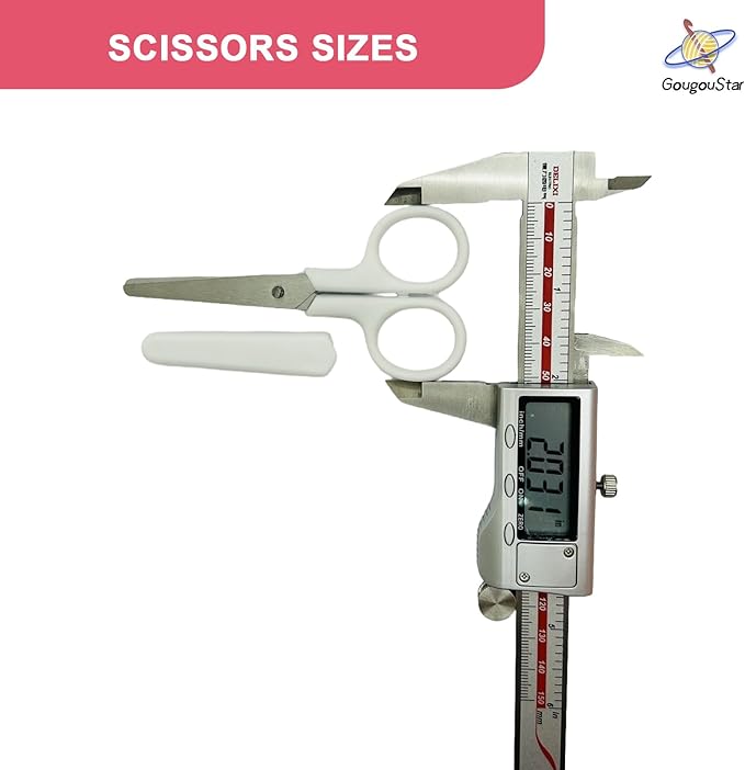 Small Safety Scissors with White Cover, Perfect for Kids & Students, Blunt Tip Cutting Tools for Multipurpose, Office, Home, School, Cut Craft Supplies, 1-Pack