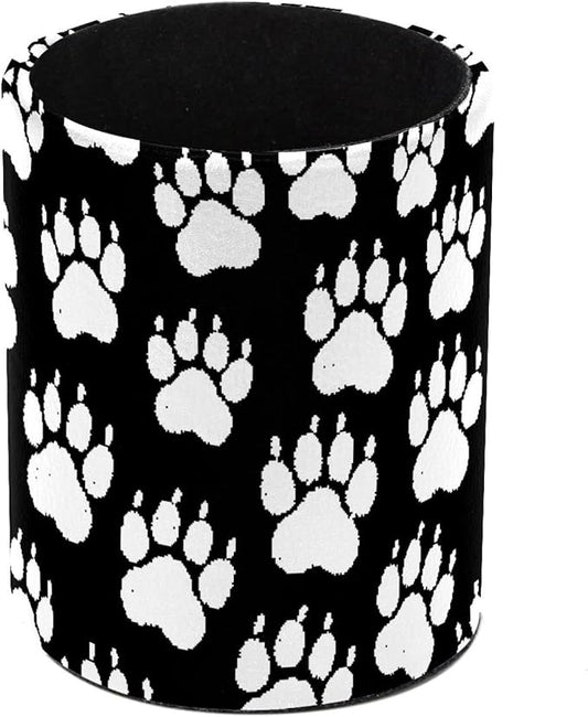 Pencil Cup Holder Desk Organizer, Pen Pot Pen Holder Container Desktop Stationery Organizer Table Flower Pot Makeup Brush Holder, chalk dog paw print