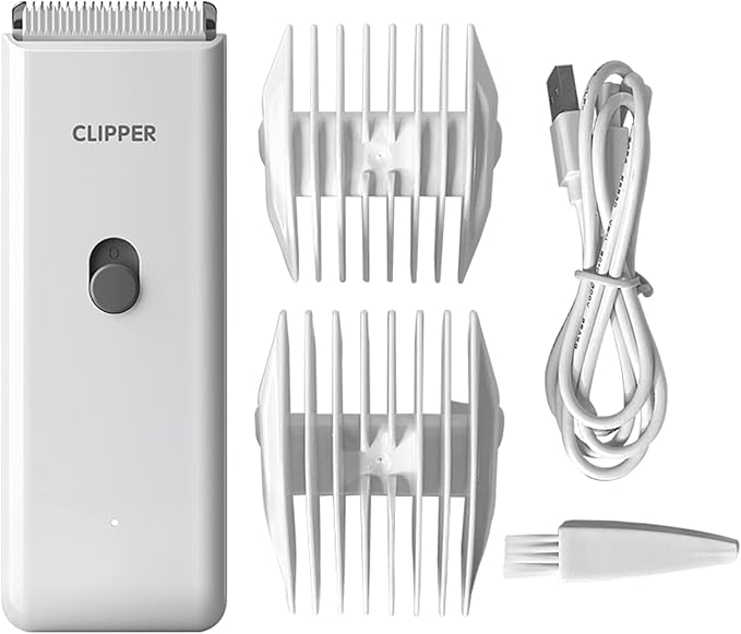 Founouly Handy Dog Cat Clippers - Professional Cordless Grooming Tools - Low Noise Pet Hair Trimmer Kit, AP005, White