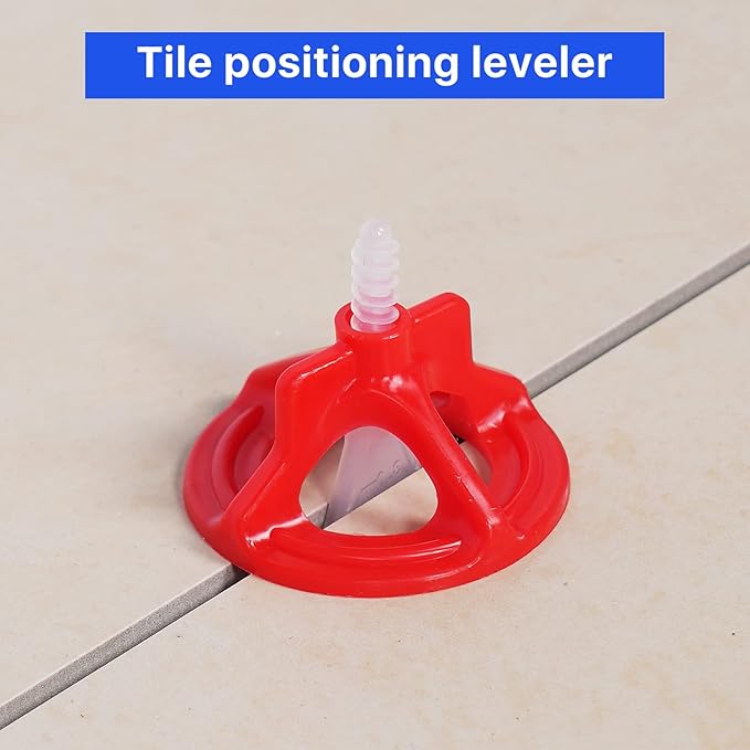 HRGGN Professional Tile Leveling System Kit，Anti-Loosening Spacers/Wall, Bathroom Tiling - 1/8" Precision Alignment & Grout Spacing Tools(100caps+300base, 1/8)