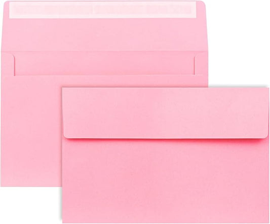 A9 Envelopes Pink 5.75x8.75 Invitation Envelopes Self Seal Pack of 50 Blank Envelopes for Cards Pink