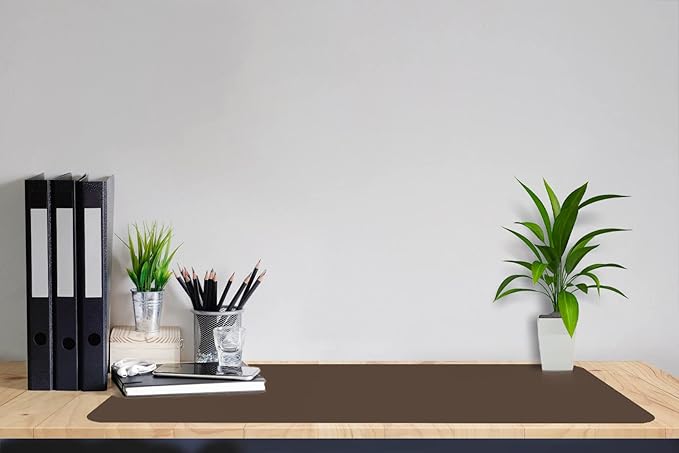 Boutilon Leather Desk Pad Protector,Non-Slip Mouse Pad,Laptop Desk Pad,Office Mouse Mat,Waterproof Leather Desk Blotter,Desk Writing Pad for Office and Home (M-Coffee,30"x14")