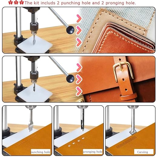 Leather Hole Puncher Hand Punching Machine Manual Press Puncher Punch Tools for DIY Craft