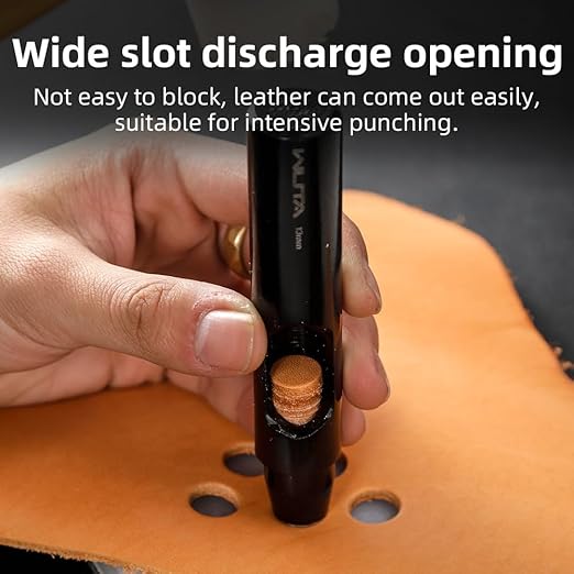 WUTA Black Round Hole Punch Leather Hollow Punch Steel Watches Belts Scrapbooking Paper Leather Tools for Watch Band, Fabric, Plastic 6+8+10+12mm+15mm (5pcs)