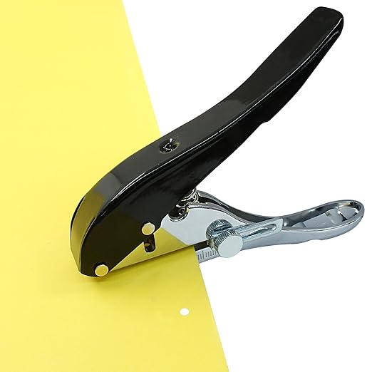 4 mm Single Hole Punch, Portable Hand Held Paper Hole Puncher, Black Long Hole Punch for Paper, Cards, Plastic
