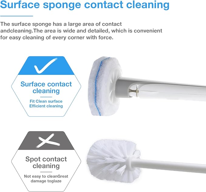 50Count Refills Disposable Toilet Brush Refills, Toilet Cleaning Brush,Toliet Wand Refills,Toilet Bowl Clean Refill Pads,Toilet Brush Head is Compatible with Most Toilet Brush Handles
