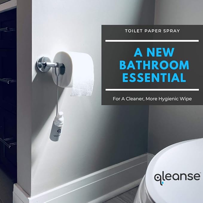 Qleanse Toilet Paper Foam Spray and Caddy (Family Pack)