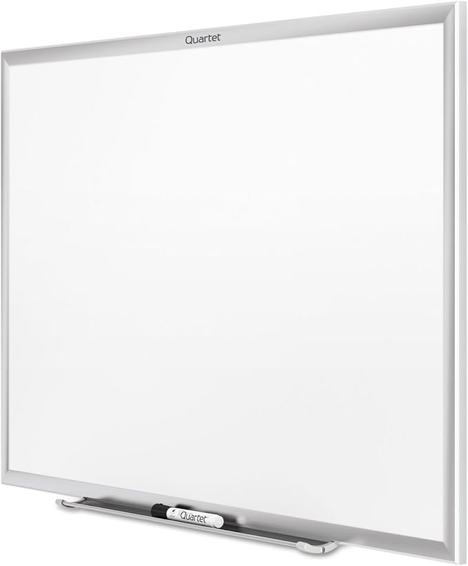 Quartet Magnetic Dry Erase White Board, 48"W x 36"H Whiteboard, Nano-Clean Surface Resists Ink Stains, Silver Aluminum Frame (SM534)