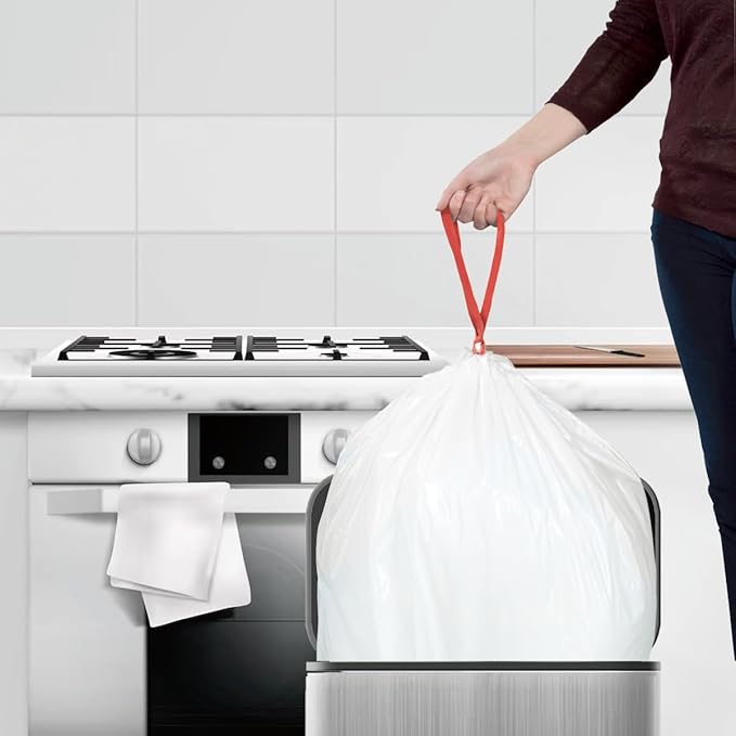 13 Gallon Trash Bags Drawstring, 200 Count, White & Unscented Garbage Bags, Multi-purpose Tall Kitchen Trash Bags Can Liners for Business Home Commercial and Industrial