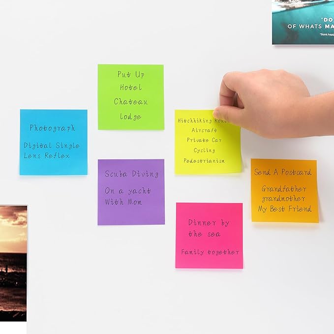 Winner Aura Pop Up Sticky Notes 3x3 inch Bright Colors Self-Stick Pads 12 Pack 1200 Sheets