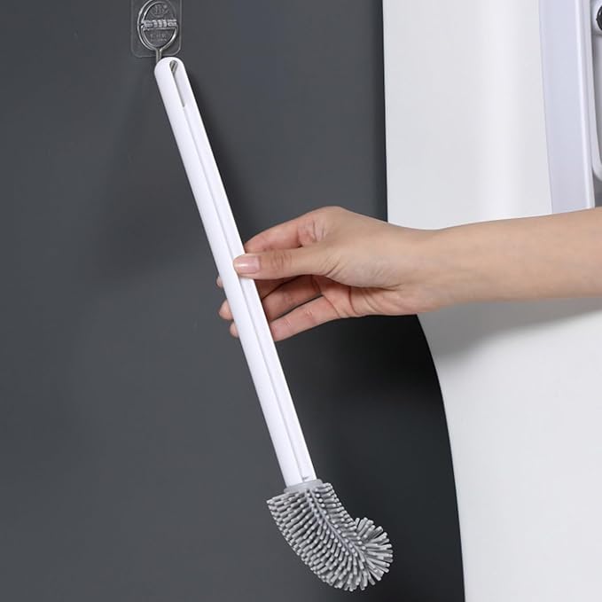 Bendable Silicone Toilet Brush, Flexible Head for | Ergonomic Grip, Bowl Replacement Tool