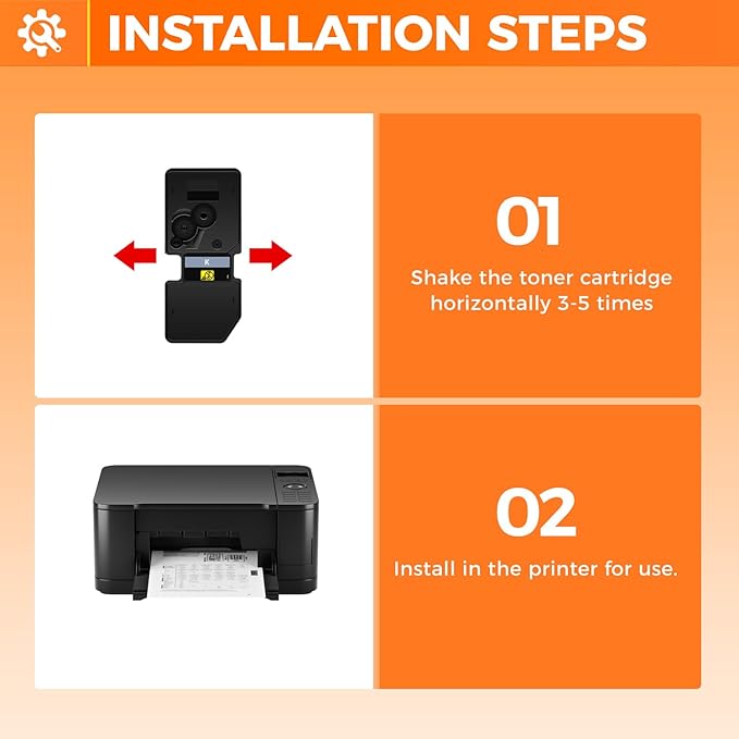 TK-5242 TK5242 Toner Cartridge Set 4-Pack High Yield Replacement for Kyocera 1T02R70US0 1T02R7CUS0 1T02R7BUS0 1T02R7AUS0 Compatible for Kyocera ECOSYS M5526cdn M5526cdw M5026cdn M5026cdw Printer Black