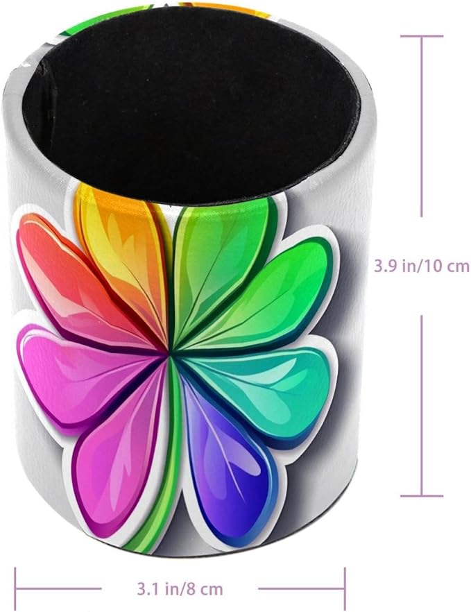 Rainbow Clover (1) Pencil Holder, Pencil Cup for Desk, Makeup Brush Holder Cup for Kids Desk Organizer for Office, Classroom, Home