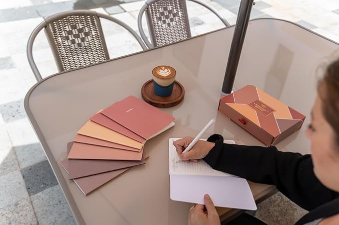 Notebook Journal (8 Pack), A5, 5.5 x 8 in, Cute Soft Paper Cover Notebook Set, Thin Writing Journal for Travel, Meditation, Wedding and Dream Journals, Lightweight Lined Paper Diary, 60