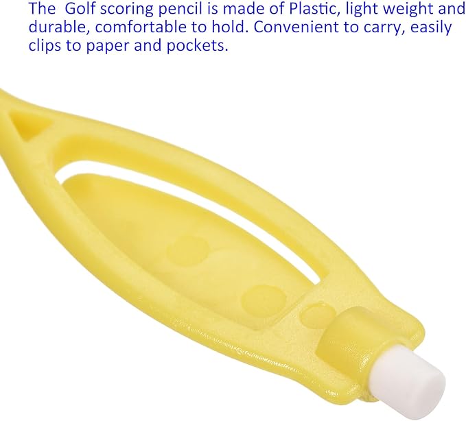 Golf Scoring Pencils with Eraser - Golf Marker Pens, Oval Handle with Clip, Apply to Golf Events