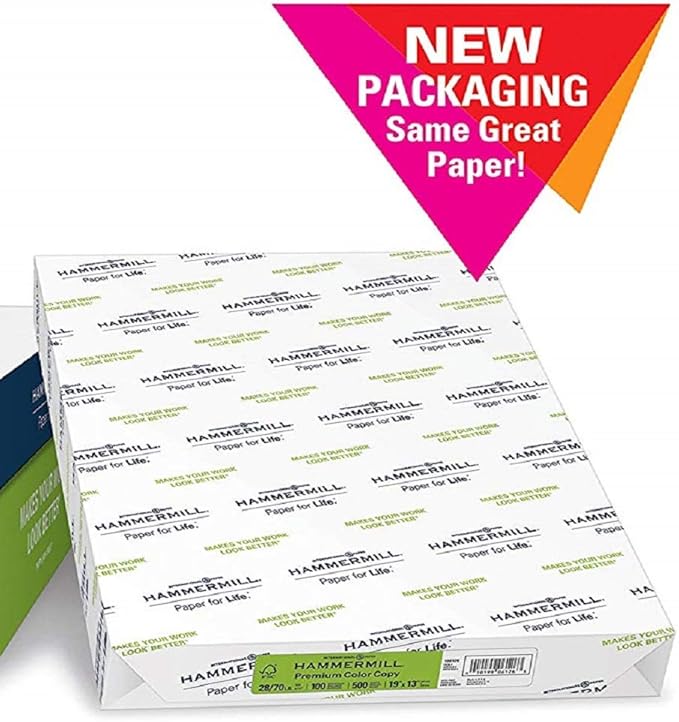 Hammermill Printer Paper, Premium Color 28 lb Copy Paper, 19 x 13 - 3 Ream (1,500 Sheets) - 100 Bright, Made in the USA, 106126C