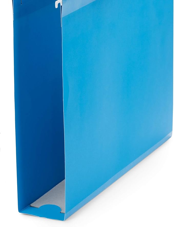 Blue Summit Supplies 25 Extra Capacity Hanging File Folders Letter Size 2 Inch Expansion, Expanding Hanging File Folders, Wide, Expandable, Reinforced 12pt Paper, Assorted Colors