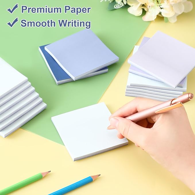 Thenshop 60 Packs Sticky Notes Bulk 3x3 Inches Colorful Self Stick Note Pads Paper Memo for Office School Notebook Supplies, 60 Pads, 50 Sheets/pad(Blue Series Color)