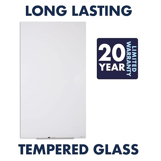 Quartet Glass Whiteboard, Magnetic Dry Erase Board, Wall Mounted Whiteboard for Office, School and Home, 28"W x 50"H, White (Q012850IMW)
