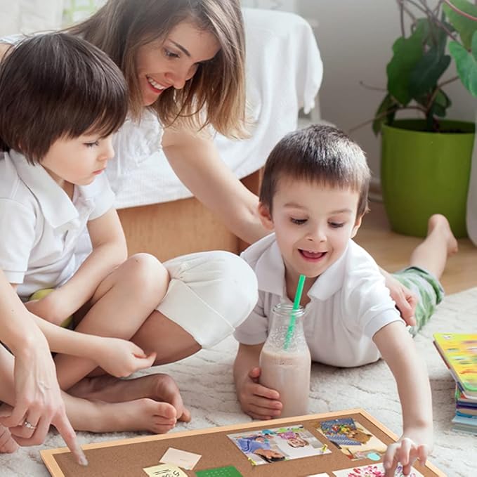 20” x 28” Cork Boards for Walls with Wooden Frame 1pack, Whiteboard and Cork Board Combo Double Sided Office Board for Wall Organizer, Bulletins Board Hanging Pin Board for School Home Office