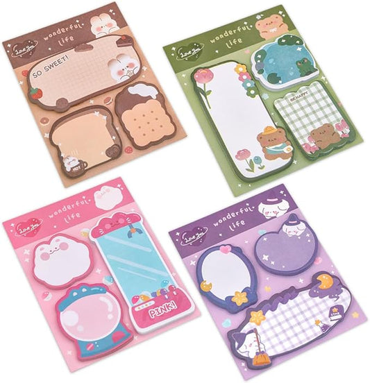 3 Pads Mini Reusable Small Sticky Note Pads Set 20 Sheets/pad, for Categorizing Notes Project Subject Priority Level