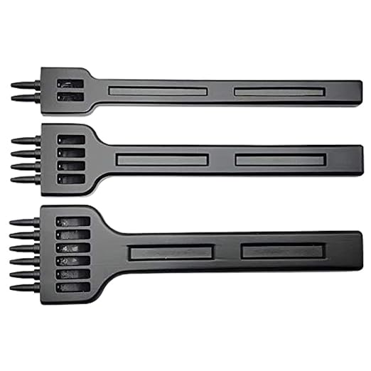 4mm 2/4/6 Claw Tooth Leather Stitching Chisels Round Hole Punching Tool Set for DIY Leather Craft