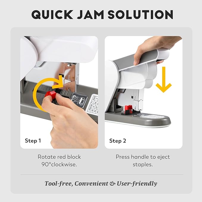 CGOLDENWALL Heavy Duty Stapler with 4000 Staples, MAX. 190 Sheets, Anti-Jam & Abor-Saving, for Office School Home (1000 Pcs Each of 23/8, 23/10, 23/13 & 23/23 Staples)