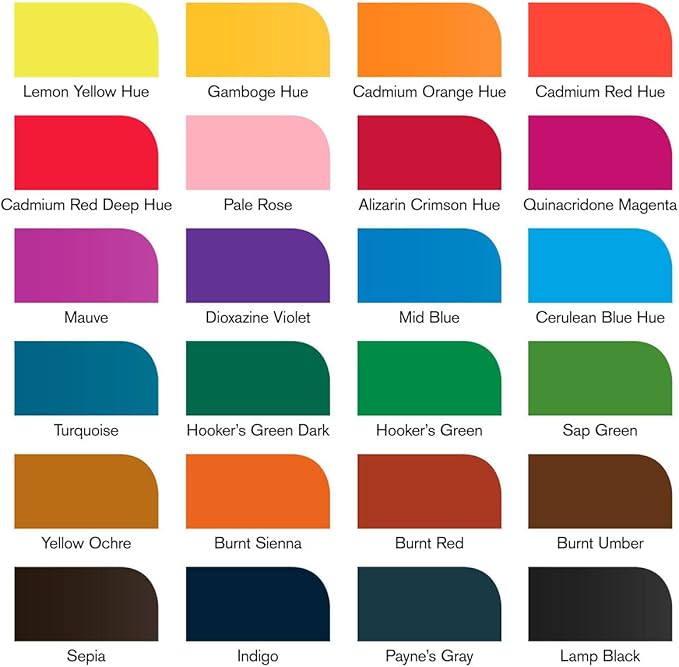 Winsor & Newton Promarker Watercolor, 24 count (Pack of 1), Basic Tones