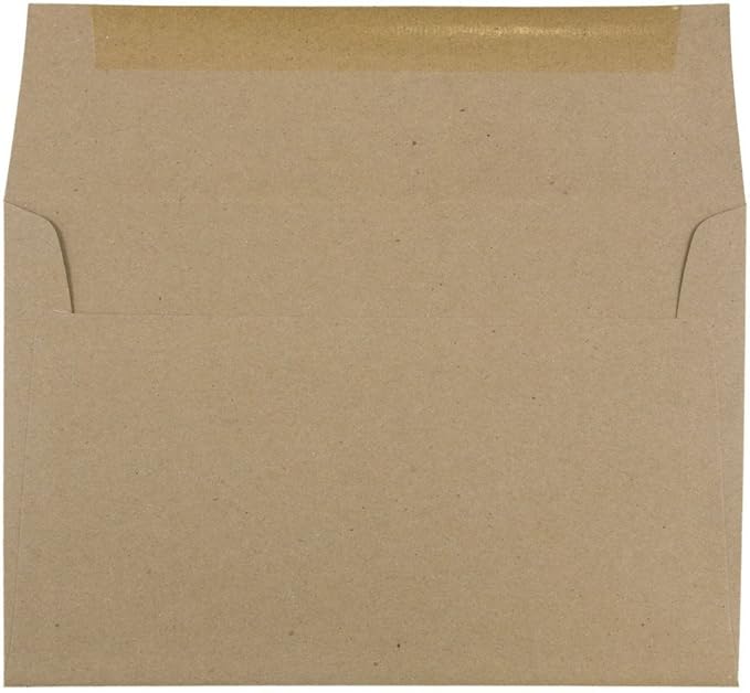 JAM PAPER A9 Premium Invitation Envelopes - 5 3/4 x 8 3/4 - Brown Kraft Paper Bag - 50/Pack