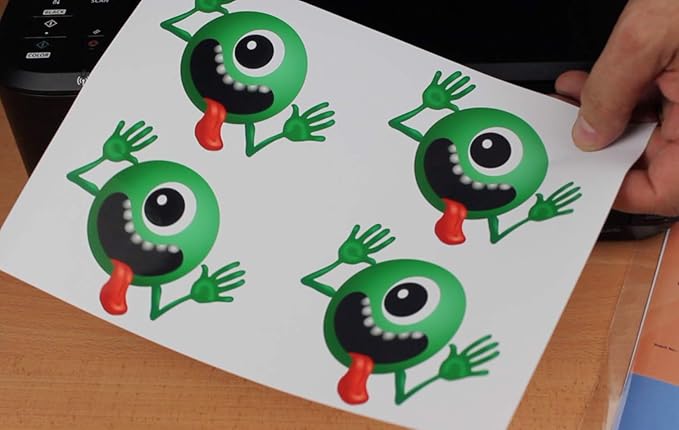 PPD Premium Printable Sticker Paper for Inkjet Printer - 20 Sheets Photo Quality Paper 8.5 x 11 - Self-Adhesive and Instant Dry - PPD-73-20