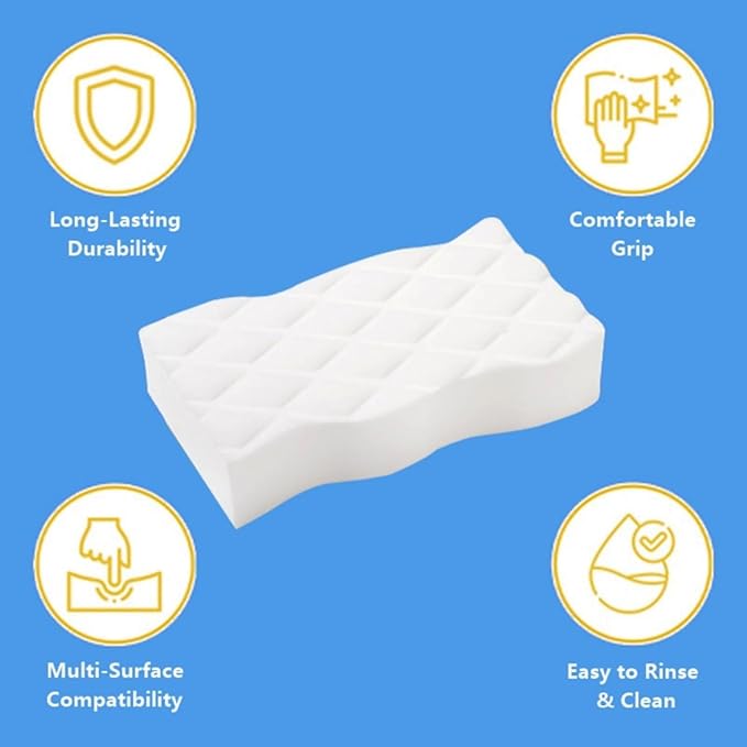10 Pack Magic Sponges Eraser - Melamine Sponge 4X Density - Long Lasting Multifunctional Cleaning Sponges Suitable for Kitchen, Bathroom, Bathtub, Car, Toy (4.33x2.36x0.79 in)