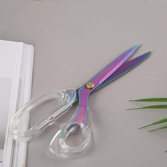 Acrylic Scissors, 9” Ultra-Sharp Titanium Coated Blades and Sharp All-Purpose Scissor, Sewing Scissors, Office Scissor, Comfortable Handle Design, Versatile Usage