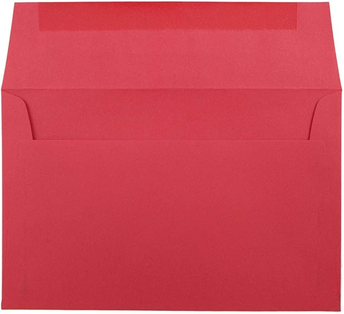 JAM PAPER A9 Colored Invitation Envelopes - 5 3/4 x 8 3/4 - Red Recycled - 100/Pack