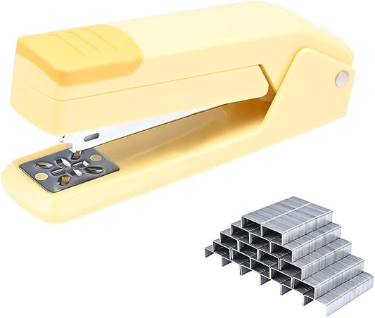 M&G Cute Swing-Arm Swivel Stapler with 1000 Staples, 360 Degree Rotate Desk Stapler, 25 Sheets Capacity, Jam Free, Desktop Stapler for Book and Booklet Binding (Yellow)