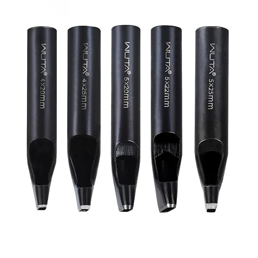 WUTA 5 Pcs Oval Leather Hole Punch,Belt Hole Punch for Leather,Leather Punch Cutter Tool for Belt Watch Band,Leather DIYHole Punch Tool Kit