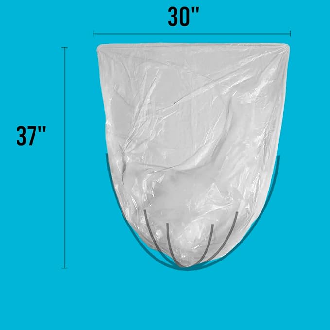 BEIDOU-PAC 16-18-20-30 Gallon Trash Bags, 250 Count Bulk, Clear Plastic Recycling Bags, Multi-purpose Garbage Bags Can Liners for Business Home Kitchen Commercial and Industrial