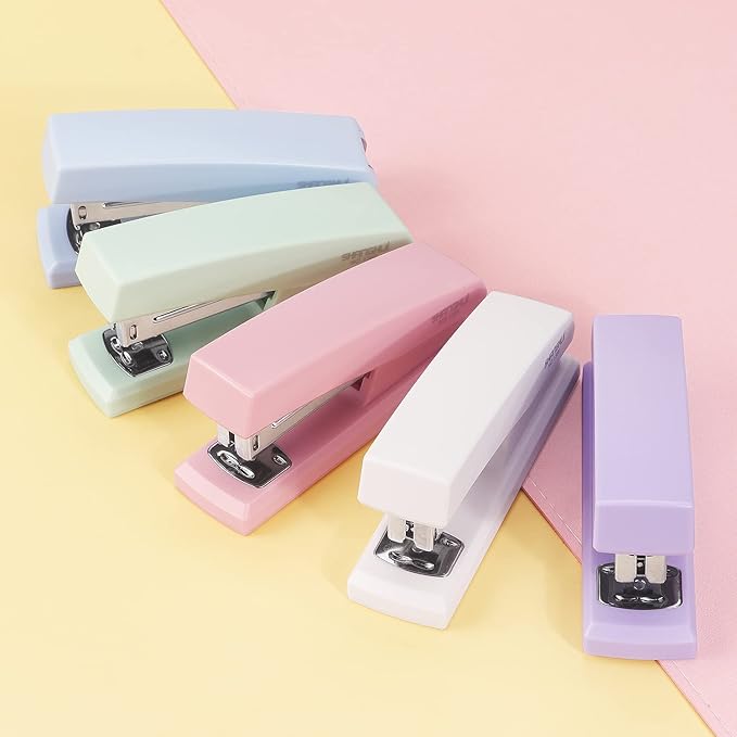 Tamaki Stapler, Office Stapler, Small Staplers for Desk, Pink