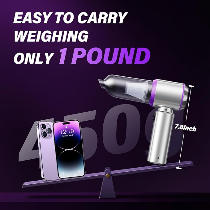AURACIA Handheld Car Vacuum (Grey-purple)