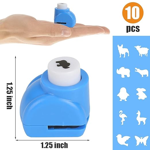 LOVEINUSA 10 PCS Land Animal Shaped Craft Hole Punch Set for DIY Crafting, Scrapbooking, Tissue Paper for Gift Bags, Wrapping Paper and Festival Wrapping Crafts, Birthday Confetti Maker Projects