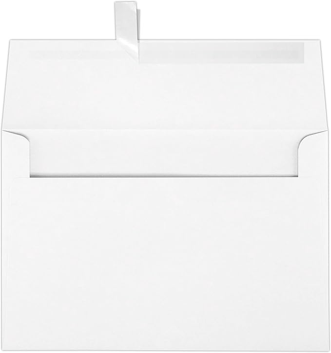 LUXPaper A8 Invitation Envelopes | Peel & Press | 5 1/2" x 8 1/8" | Bright White | 24lb. Text | 50 Qty