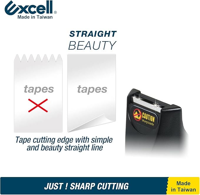 Excell EX-115BK Mini Desktop Tape Dispenser (1" core) with Adhesive Bottom, Easy for One Hand Use, Cute Tape Dispensers Use for Home, Office Gift Store and Wrapping Purpose (3)