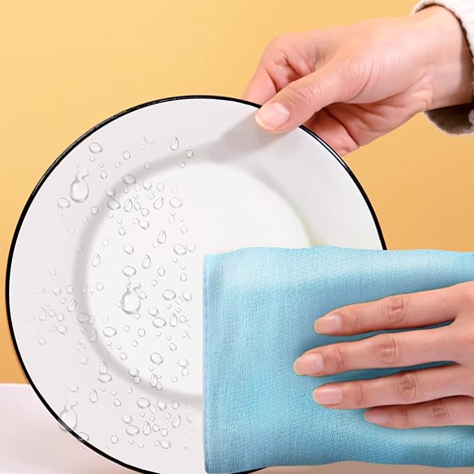 GUEICN Heavy Duty Scour Pads Sponge Dish Scrubber Non-Scratch Green Reusable Household Scrub Pads for Kitchen and Dish Cleaning Tool (20Pcs Sponge+3Pcs Clean Towel)